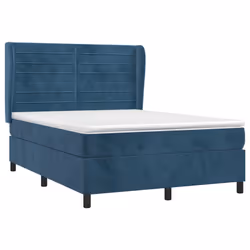 Giroletto a Molle con Materasso Blu Scuro 140x200 cm in Vellutocod mxl 122215 - Vista aggiuntiva 3