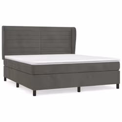 Giroletto a Molle con Materasso Grigio Scuro 160x200 cm Vellutocod mxl 122223 - Vista aggiuntiva 2