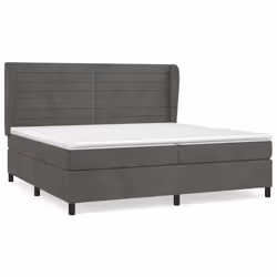 vidaXL Giroletto a Molle con Materasso Grigio Scuro 200x200 cm Velluto - Vista aggiuntiva 2