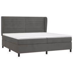 vidaXL Giroletto a Molle con Materasso Grigio Scuro 200x200 cm Velluto - Vista aggiuntiva 3