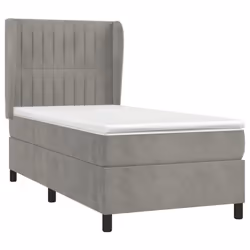 Giroletto a Molle con Materasso Grigio Chiaro 90x190 cm Vellutocod mxl 74304 - Vista aggiuntiva 3