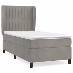 Giroletto a Molle con Materasso Grigio Chiaro 90x200 cm Vellutocod mxl 98311 - Vista aggiuntiva 2