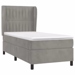 Giroletto a Molle con Materasso Grigio Chiaro 90x200 cm Vellutocod mxl 98311 - Vista aggiuntiva 3