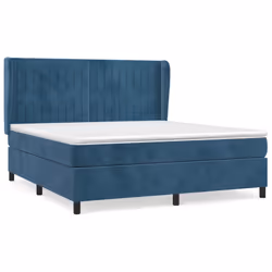 Giroletto a Molle con Materasso Blu Scuro 160x200 cm in Vellutocod mxl 74313 - Vista aggiuntiva 2