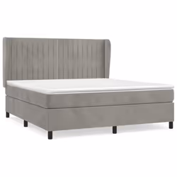 Giroletto a Molle con Materasso Grigio Chiaro 180x200cm Vellutocod mxl 122228 - Vista aggiuntiva 2