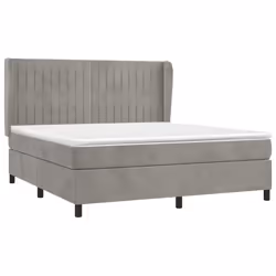 Giroletto a Molle con Materasso Grigio Chiaro 180x200cm Vellutocod mxl 122228 - Vista aggiuntiva 3