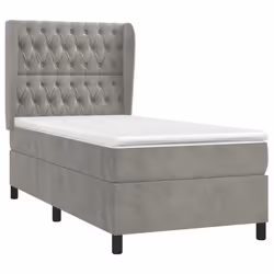 Giroletto a Molle con Materasso Grigio Chiaro 90x200 cm Vellutocod mxl 74317 - Vista aggiuntiva 3