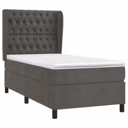 Giroletto a Molle con Materasso Grigio Scuro 90x200 cm Vellutocod mxl 122236 - Vista aggiuntiva 3