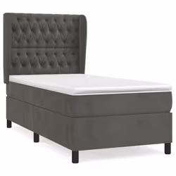 Giroletto a Molle con Materasso Grigio Scuro 100x200 cm Vellutocod mxl 74442 - Vista aggiuntiva 2