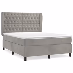 Giroletto a Molle con Materasso Grigio Chiaro 140x190cm Vellutocod mxl 122245 - Vista aggiuntiva 2