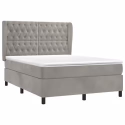 Giroletto a Molle con Materasso Grigio Chiaro 140x190cm Vellutocod mxl 122245 - Vista aggiuntiva 3