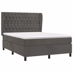 Giroletto a Molle con Materasso Grigio Scuro 140x190 cm Vellutocod mxl 74316 - Vista aggiuntiva 3