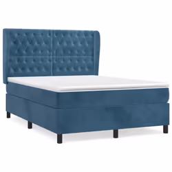 Giroletto a Molle con Materasso Blu Scuro 140x190 cm in Vellutocod mxl 122240 - Vista aggiuntiva 2