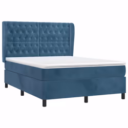 Giroletto a Molle con Materasso Blu Scuro 140x190 cm in Vellutocod mxl 122240 - Vista aggiuntiva 3