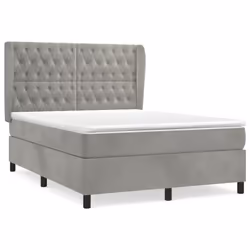 Giroletto a Molle con Materasso Grigio Chiaro 140x200cm Vellutocod mxl 122242 - Vista aggiuntiva 2