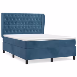 Giroletto a Molle con Materasso Blu Scuro 140x200 cm in Vellutocod mxl 74318 - Vista aggiuntiva 2