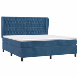 Giroletto a Molle con Materasso Blu Scuro 160x200 cm in Vellutocod mxl 122367 - Vista aggiuntiva 3