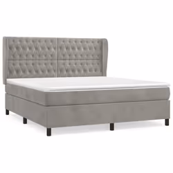 Giroletto a Molle con Materasso Grigio Chiaro 180x200cm Vellutocod mxl 74320 - Vista aggiuntiva 2