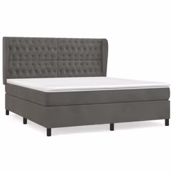 Giroletto a Molle con Materasso Grigio Scuro 180x200 cm Vellutocod mxl 98330 - Vista aggiuntiva 2