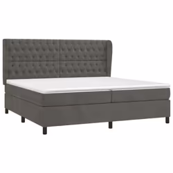 vidaXL Giroletto a Molle con Materasso Grigio Scuro 200x200 cm Velluto - Vista aggiuntiva 3