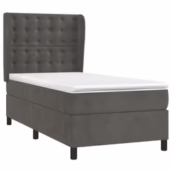 Giroletto a Molle con Materasso Grigio Scuro 80x200 cm Vellutocod mxl 74326 - Vista aggiuntiva 3