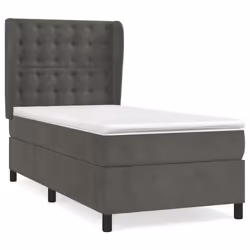 Giroletto a Molle con Materasso Grigio Scuro 90x190 cm Vellutocod mxl 74325 - Vista aggiuntiva 2