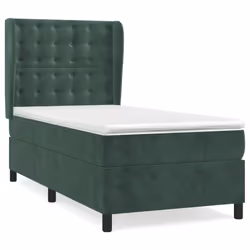 Giroletto a Molle con Materasso Verde Scuro 90x190 cm Vellutocod mxl 74319 - Vista aggiuntiva 2