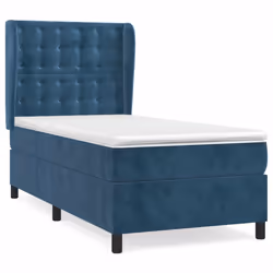 Giroletto a Molle con Materasso Blu Scuro 90x190 cm in Vellutocod mxl 98336 - Vista aggiuntiva 2