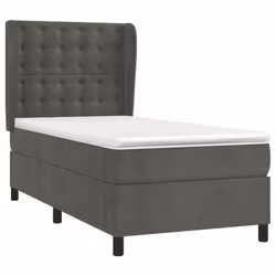 Giroletto a Molle con Materasso Grigio Scuro 90x200 cm Vellutocod mxl 74331 - Vista aggiuntiva 3
