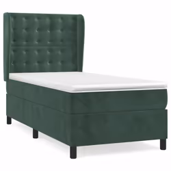 Giroletto a Molle con Materasso Verde Scuro 90x200 cm Vellutocod mxl 74322 - Vista aggiuntiva 2