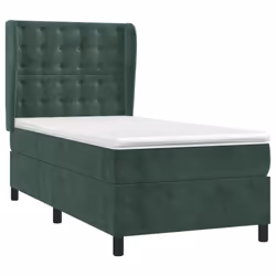 Giroletto a Molle con Materasso Verde Scuro 90x200 cm Vellutocod mxl 74322 - Vista aggiuntiva 3