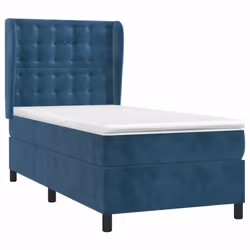 Giroletto a Molle con Materasso Blu Scuro 90x200 cm in Vellutocod mxl 98332 - Vista aggiuntiva 3
