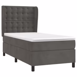 Giroletto a Molle con Materasso Grigio Scuro 100x200 cm Vellutocod mxl 122250 - Vista aggiuntiva 3