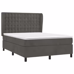 Giroletto a Molle con Materasso Grigio Scuro 140x190 cm Vellutocod mxl 122247 - Vista aggiuntiva 3