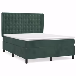 Giroletto a Molle con Materasso Verde Scuro 140x190 cm Vellutocod mxl 98333 - Vista aggiuntiva 2