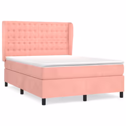 Giroletto a Molle con Materasso Rosa 140x190 cm in Vellutocod mxl 98342 - Vista aggiuntiva 2