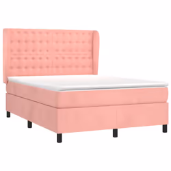Giroletto a Molle con Materasso Rosa 140x190 cm in Vellutocod mxl 98342 - Vista aggiuntiva 3