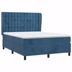 Giroletto a Molle con Materasso Blu Scuro 140x200 cm in Vellutocod mxl 122252 - Vista aggiuntiva 3