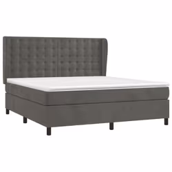 Giroletto a Molle con Materasso Grigio Scuro 160x200 cm Vellutocod mxl 122251 - Vista aggiuntiva 3