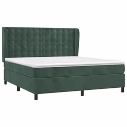 Giroletto a Molle con Materasso Verde Scuro 160x200 cm Vellutocod mxl 122249 - Vista aggiuntiva 3