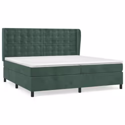 Giroletto a Molle con Materasso Verde Scuro 200x200 cm Vellutocod mxl 122254 - Vista aggiuntiva 2