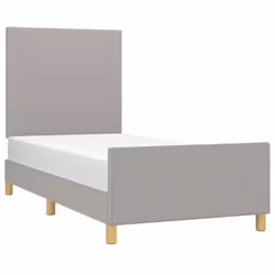 vidaXL Giroletto senza Materasso Grigio Chiaro 80x200 cm Tessuto - Vista aggiuntiva 3