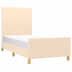 vidaXL Giroletto senza Materasso Crema 90x190 cm in Tessuto - Vista aggiuntiva 3