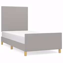 vidaXL Giroletto senza Materasso Grigio Chiaro 90x200 cm Tessuto - Vista aggiuntiva 2
