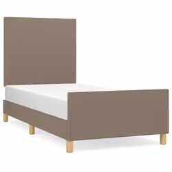 vidaXL Giroletto senza Materasso Tortora 90x200 cm Tessuto - Vista aggiuntiva 2