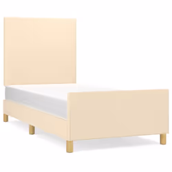 vidaXL Giroletto senza Materasso Crema 90x200 cm in Tessuto - Vista aggiuntiva 2