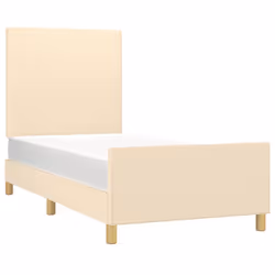 vidaXL Giroletto senza Materasso Crema 90x200 cm in Tessuto - Vista aggiuntiva 3