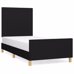 vidaXL Giroletto senza Materasso Nero 100x200 cm in Tessuto - Vista aggiuntiva 2