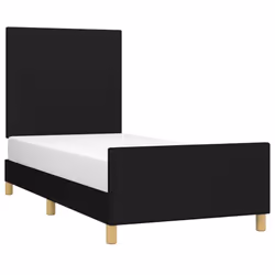 vidaXL Giroletto senza Materasso Nero 100x200 cm in Tessuto - Vista aggiuntiva 3