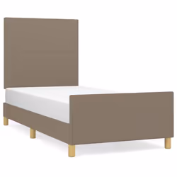 vidaXL Giroletto senza Materasso Tortora 100x200 cm in Tessuto - Vista aggiuntiva 2